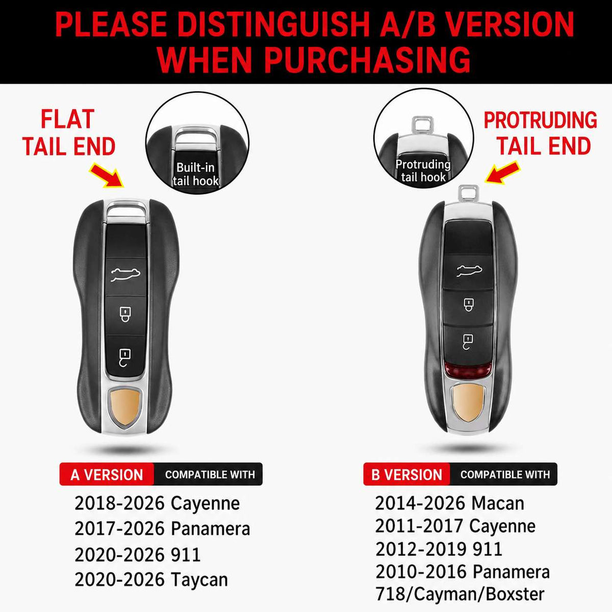 Custom Porsche Key Cover – Macan / Cayenne / 718 / 911 | Premium Leather & Gulf Style Design
