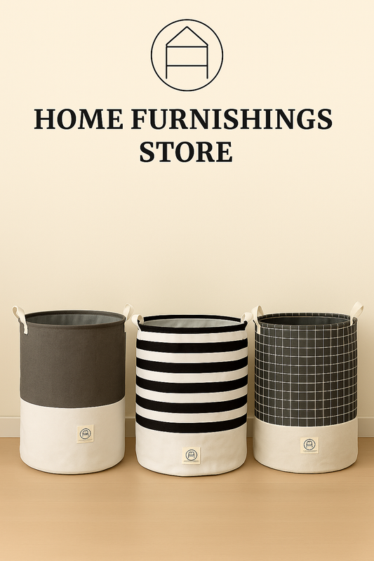 HFS 3-Pack Laundry Basket Set – 40x50cm Fabric Hampers with Handles | Foldable, Durable, and Stylish Storage Bins in Grid, Stripe & Solid Designs