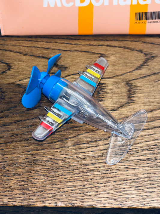 Wind-powered light-up airplane