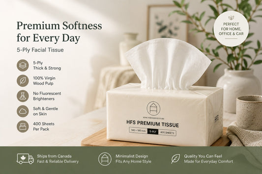 HFS Premium 5-Ply Facial Tissue | 8 Packs × 400 Sheets