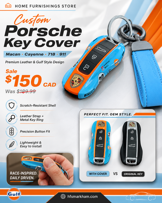 Custom Porsche Key Cover – Macan / Cayenne / 718 / 911 | Premium Leather & Gulf Style Design